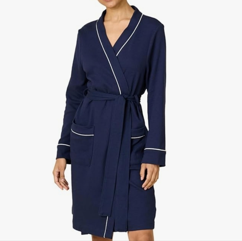 Amazon Essentials Women's Lightweight Waffle Mid-Length Robe.